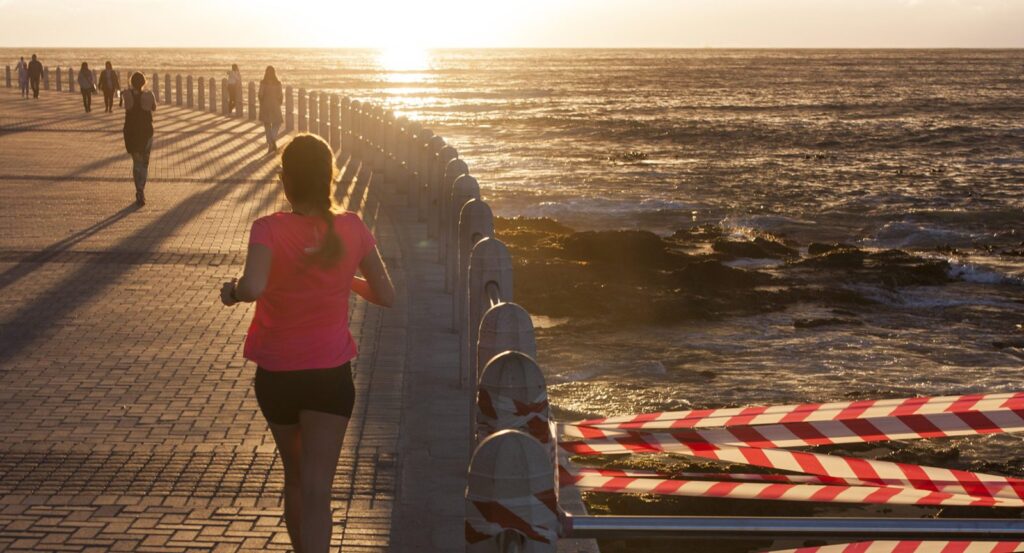 Beach promenade exercising